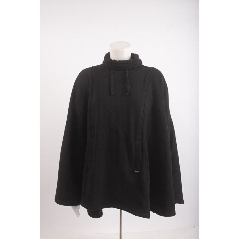 UGG Australia Womens Turtleneck Pullover Cape Poncho Black Sz US XS S Pockets